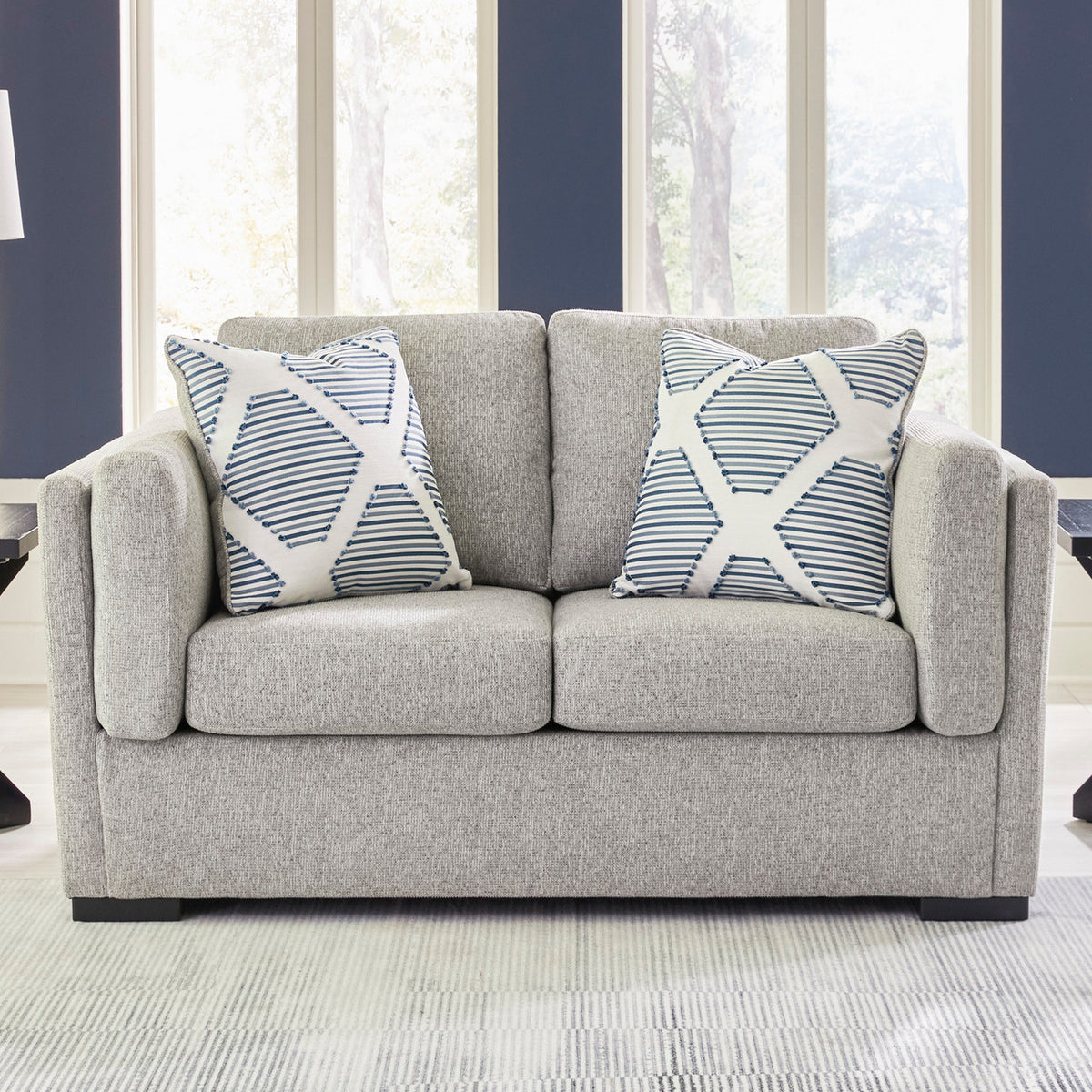 SORBONNE Light Gray 66" Wide Loveseat