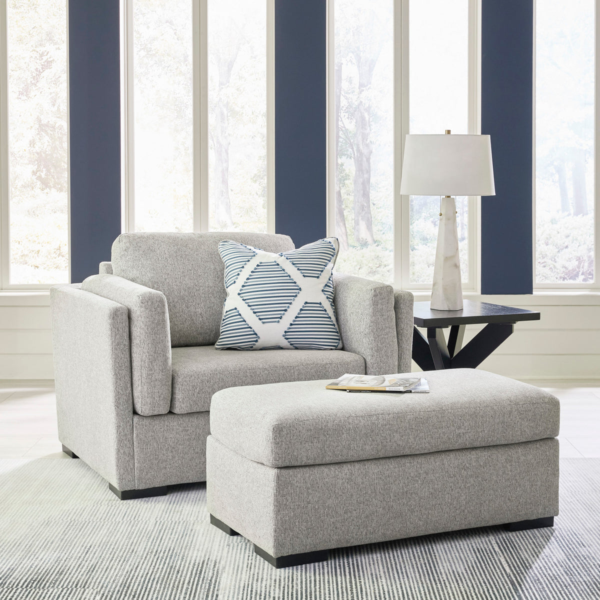 SORBONNE Light Gray 44" x 24" Ottoman