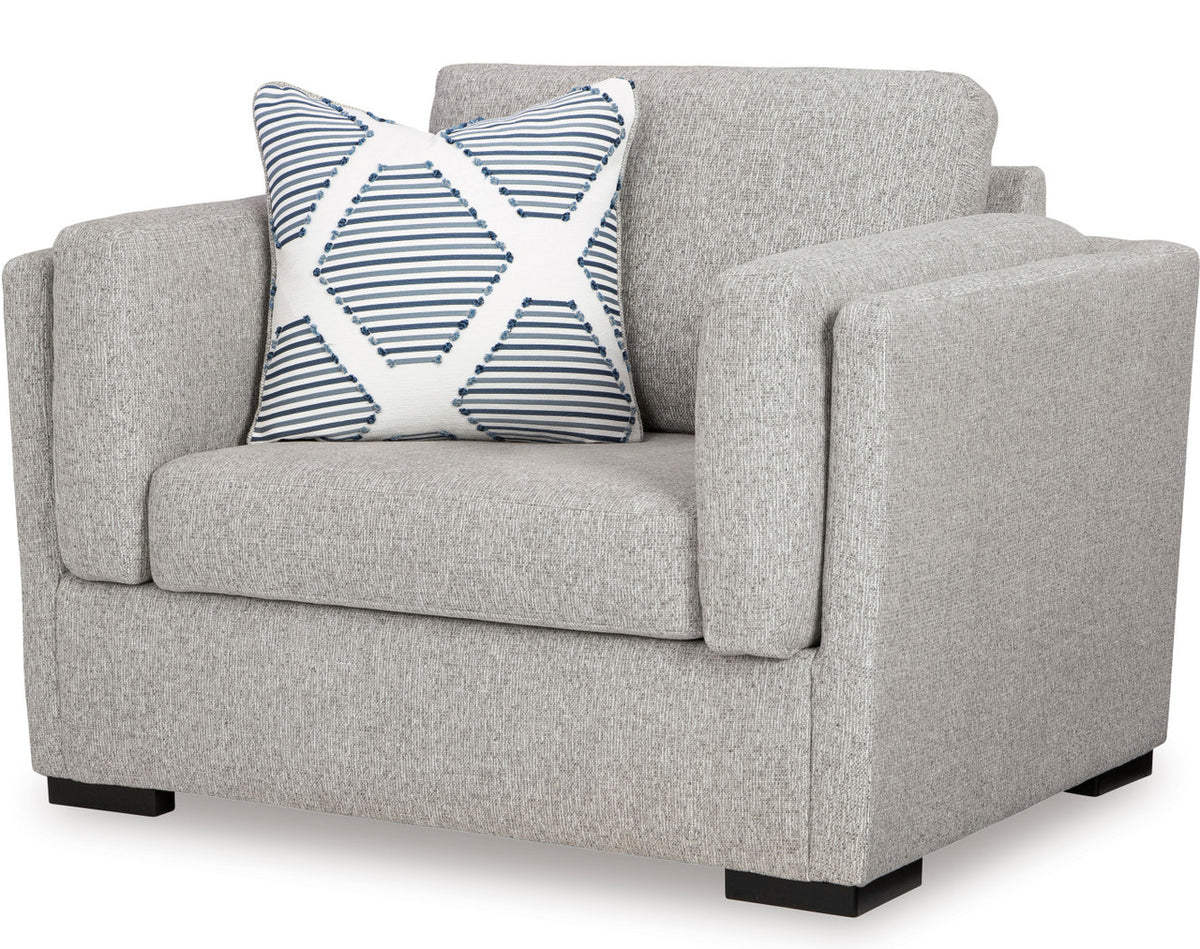 SORBONNE Light Gray 51" Wide Chair and a Half
