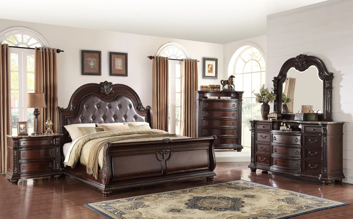 STANLEY B1600 Dark Cherry Bedroom Set