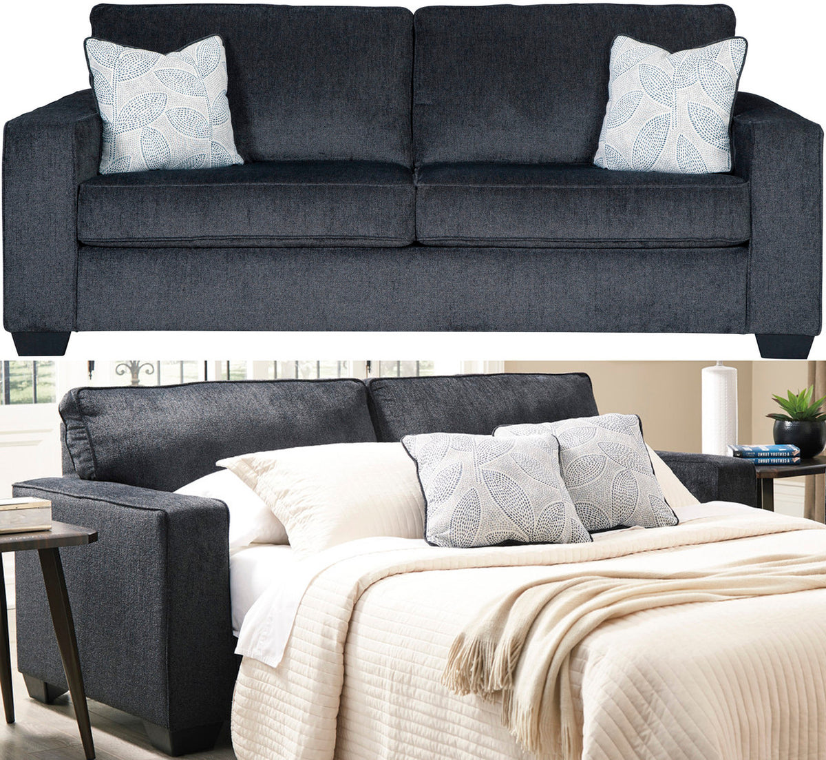 STELLAR Dark Gray 95" Wide Queen Sofa Sleeper