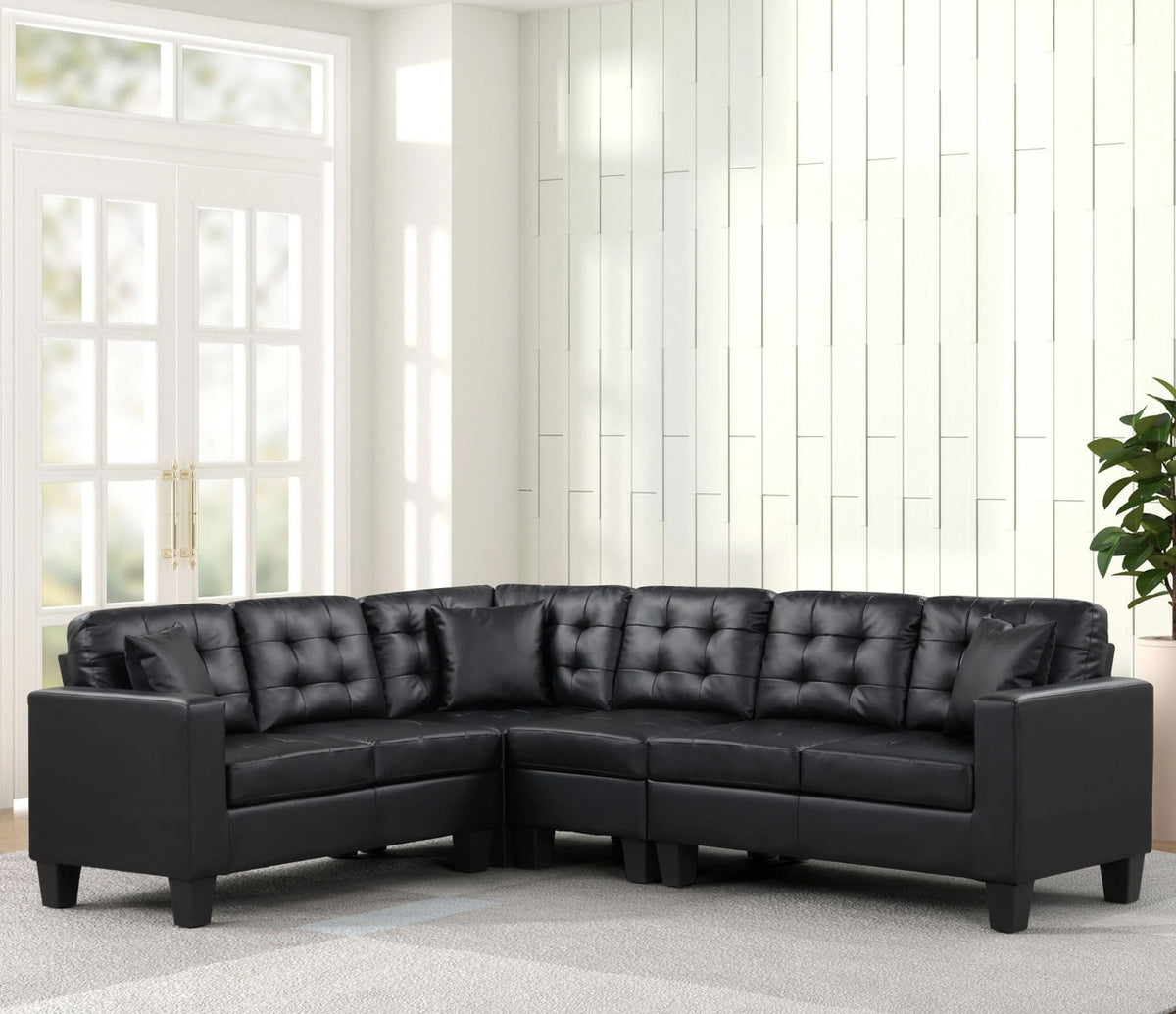 STEWART Black 107" Wide Reversible Sectional (RTA)