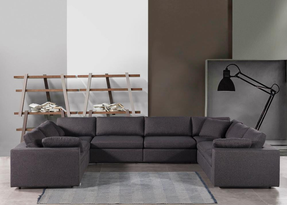 SANDRA 8 Piece 158" Wide Smoke Modular Sectional