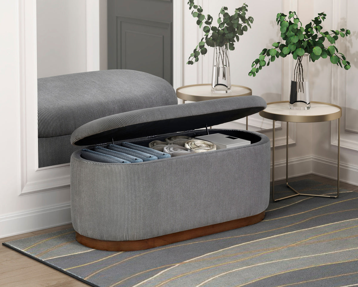 SCARLETT Gray Storage Bench