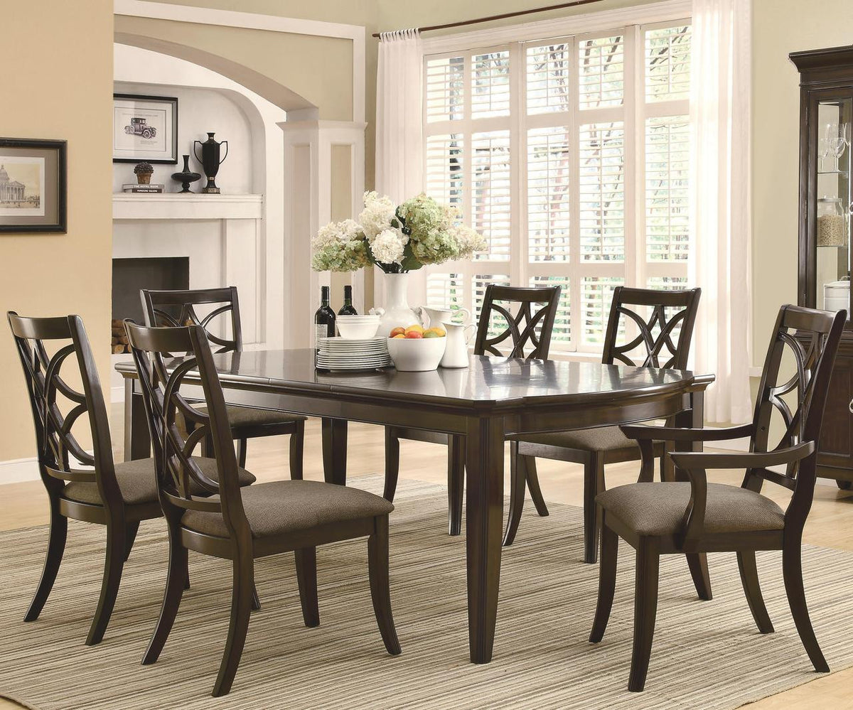 Shirley Dark Brown 7 Pc Dining Set