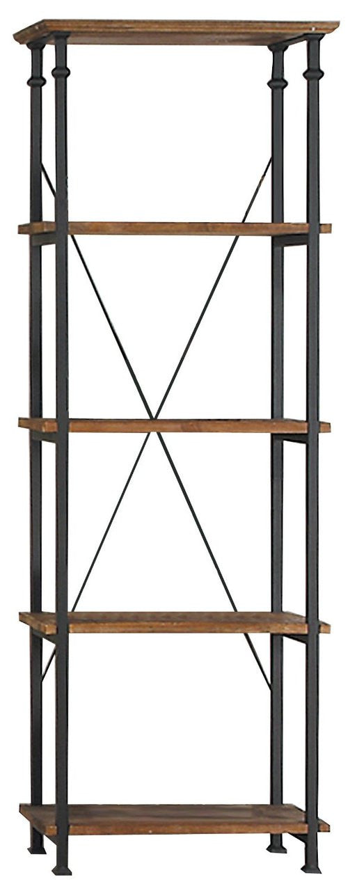 Smith Burnished Brown Wood/Iron Bookcase