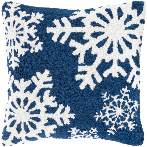 Designer Snowflakes Blue Pillow