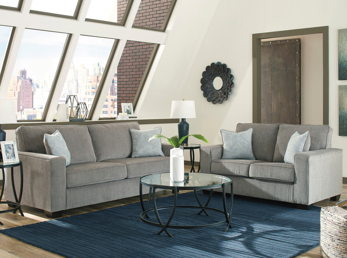 STELLAR Nickel Gray Sofa & Loveseat