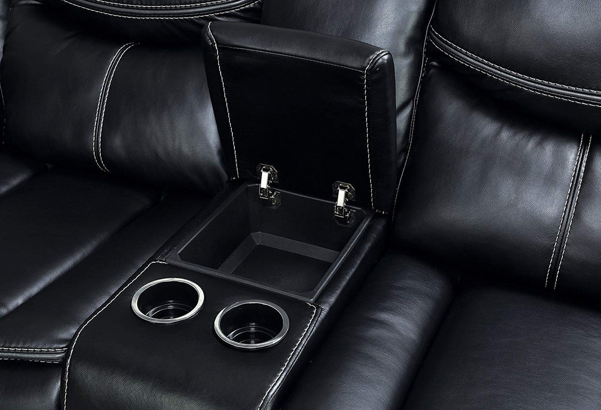 STEVAN Black 123" Wide Reclining Sectional