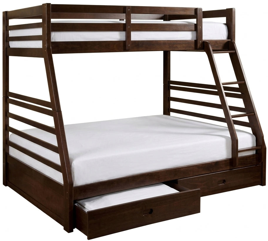 VALDEN Brown 65" Height Bunk Bed with Storage Drawers