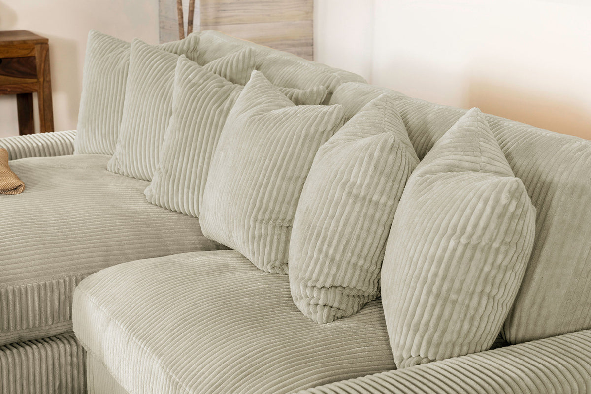 VEHLO Sand 105" Wide Reversible Sectional