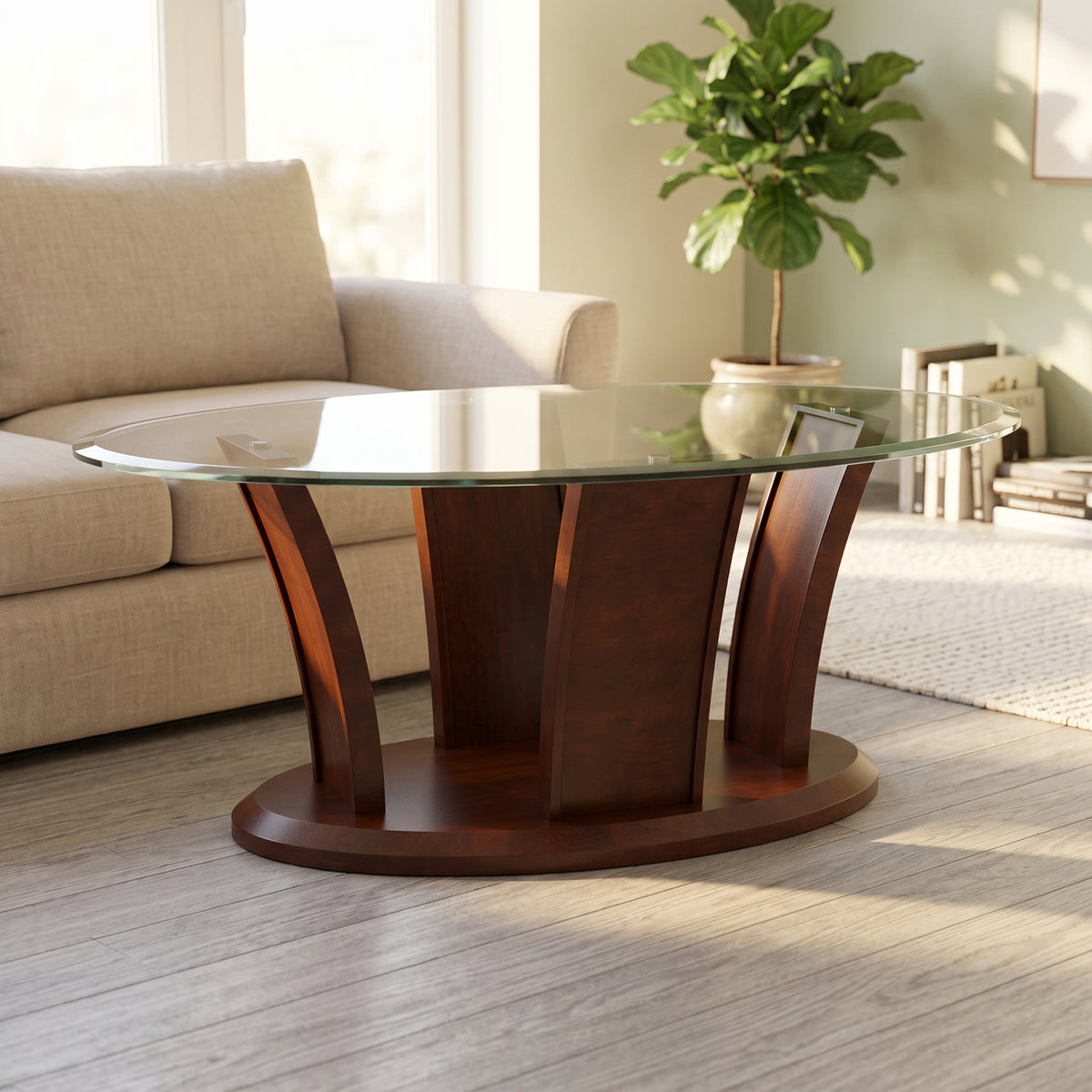 VEZINIA Dark Brown 48" x 30" Coffee Table