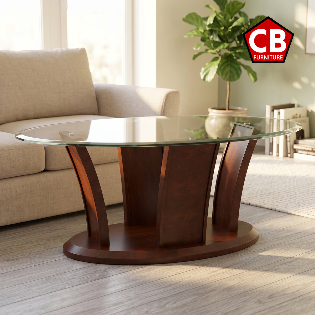 VEZINIA Dark Brown 48" x 30" Coffee Table