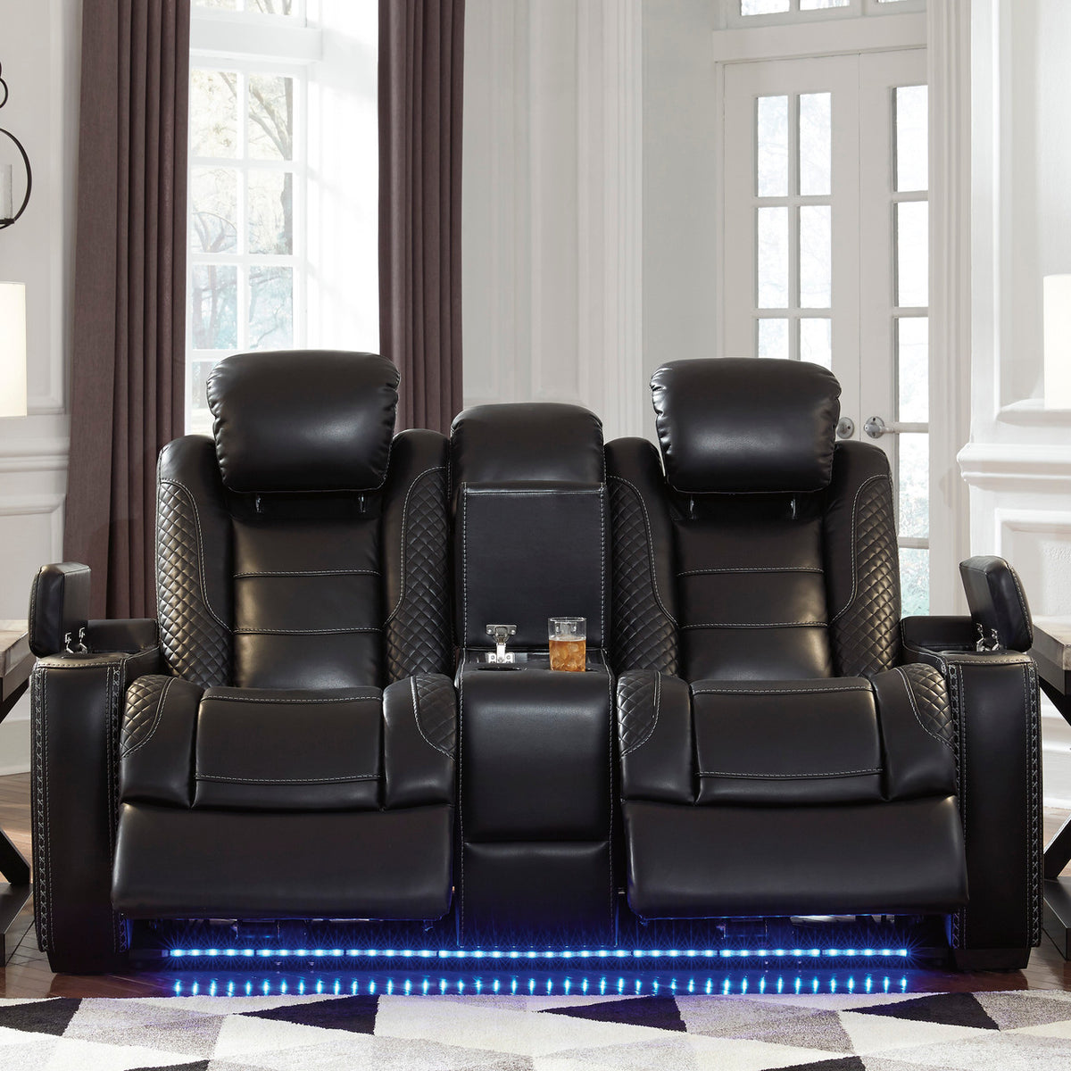VIKTOR Black 75" Wide Power Reclining Loveseat