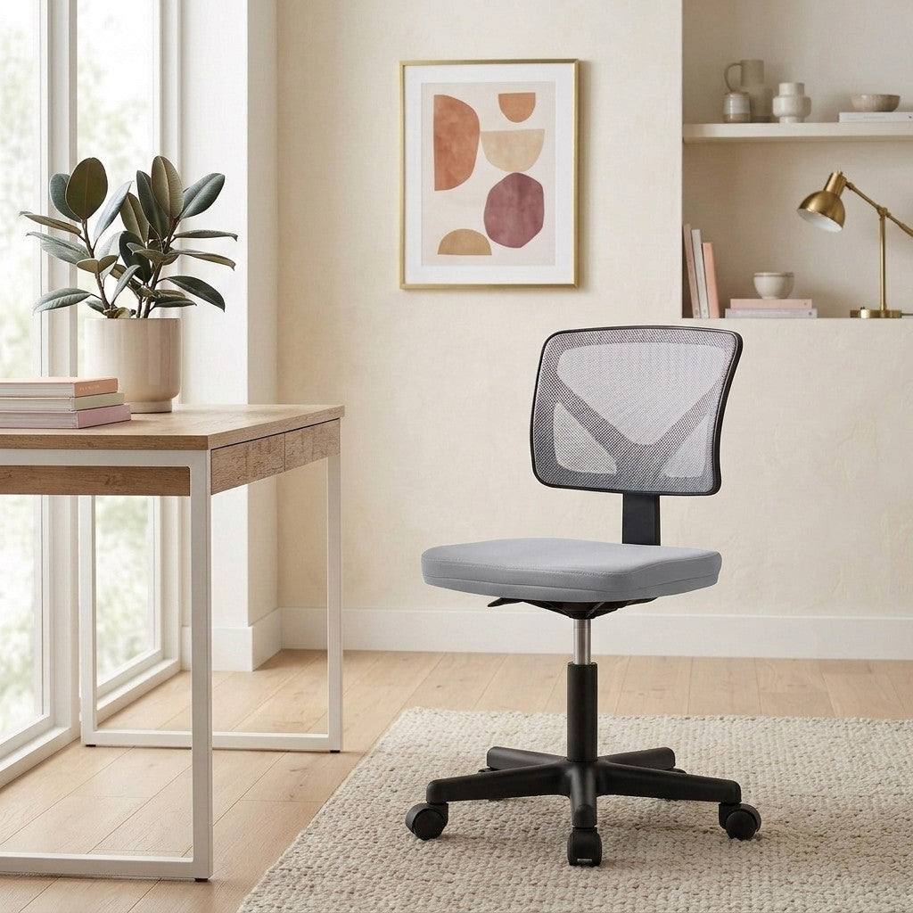 VIMOSE Light Gray 18" Wide Office Chair