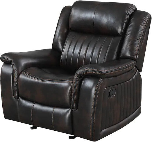 VINCIT Brown Reclining Sofa, Loveseat & Recliner