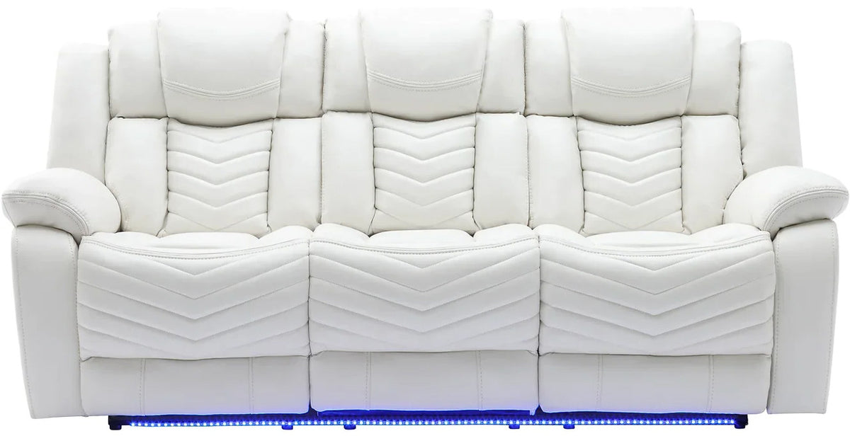 VIVO White 3 Piece Livingroom with Bluetooth Speakers & LED Lighting