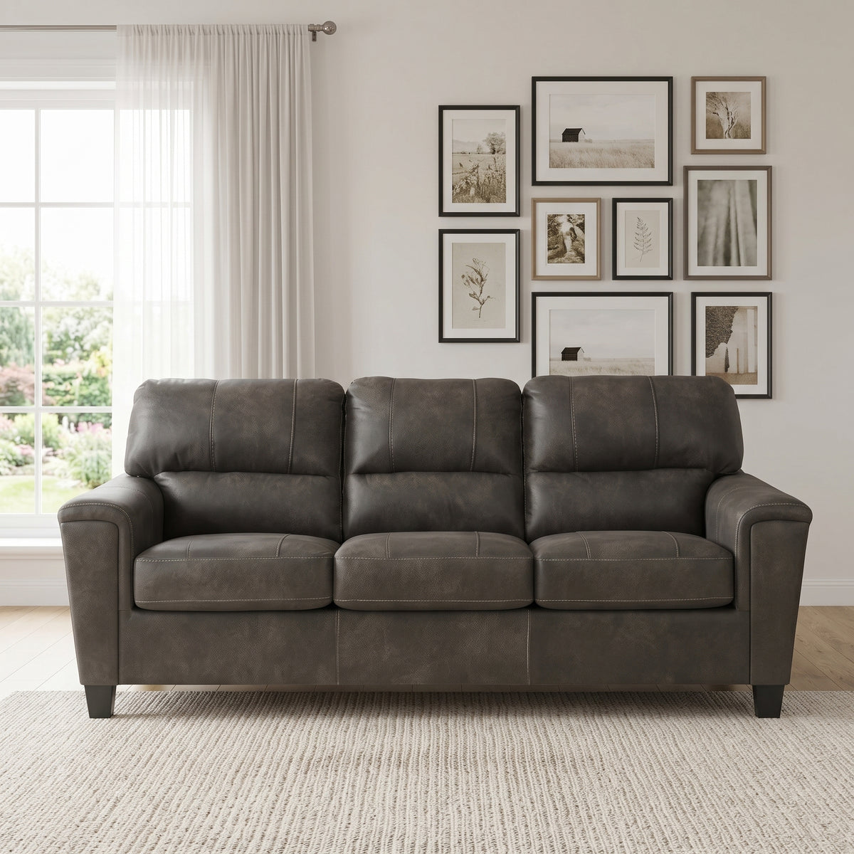 VUHL Dark Gray Microsuede 89" Wide x 39" Height Sofa