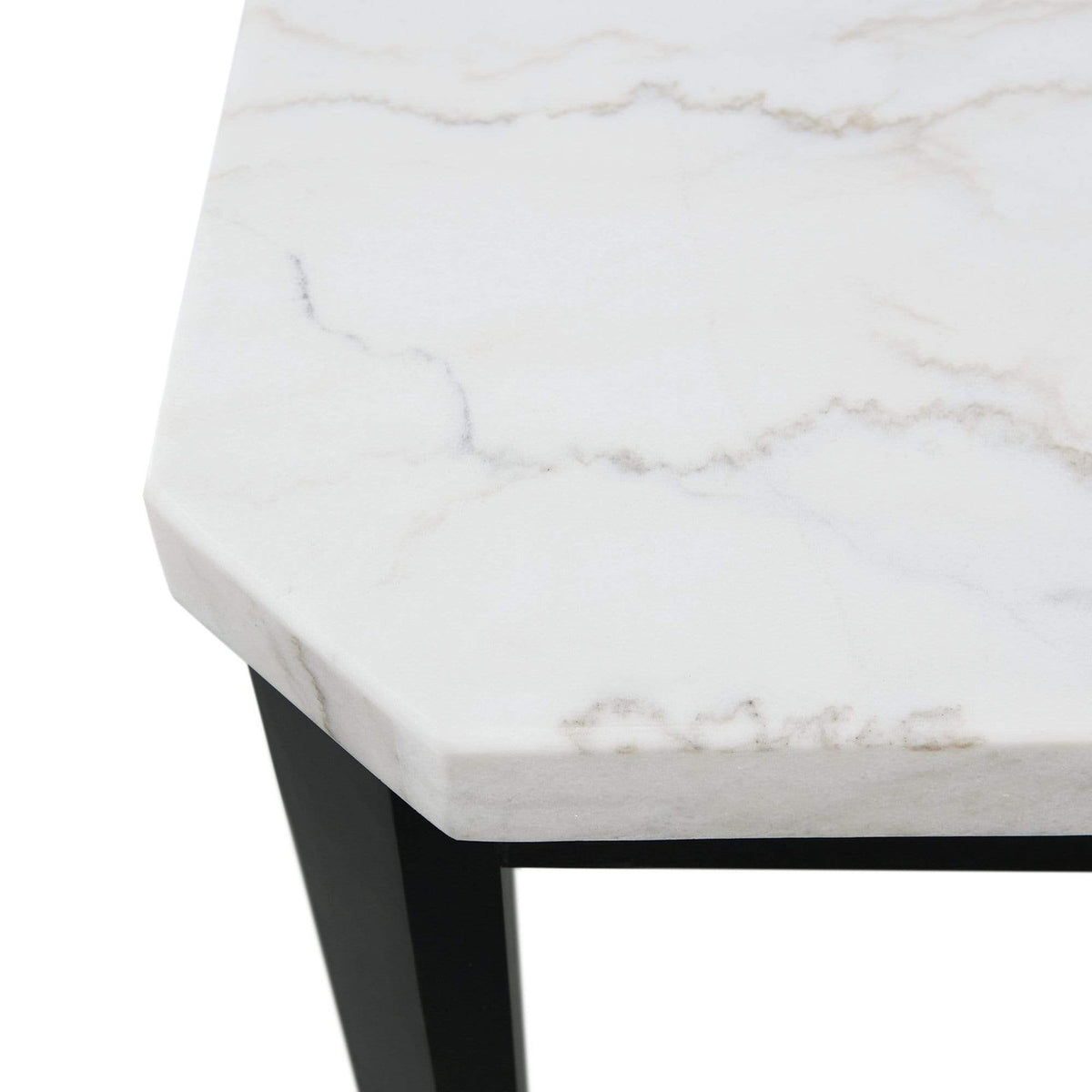 MARLENA White Marble 54" Wide Squared Counter Table