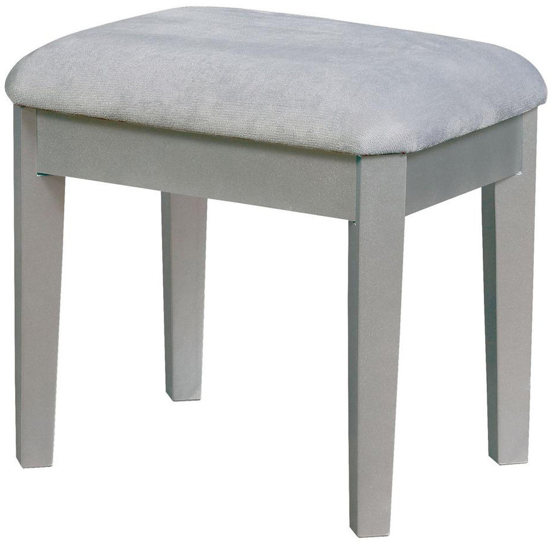 VIRGINIA Mirrored Silver 43" Wide Vanity with Stool