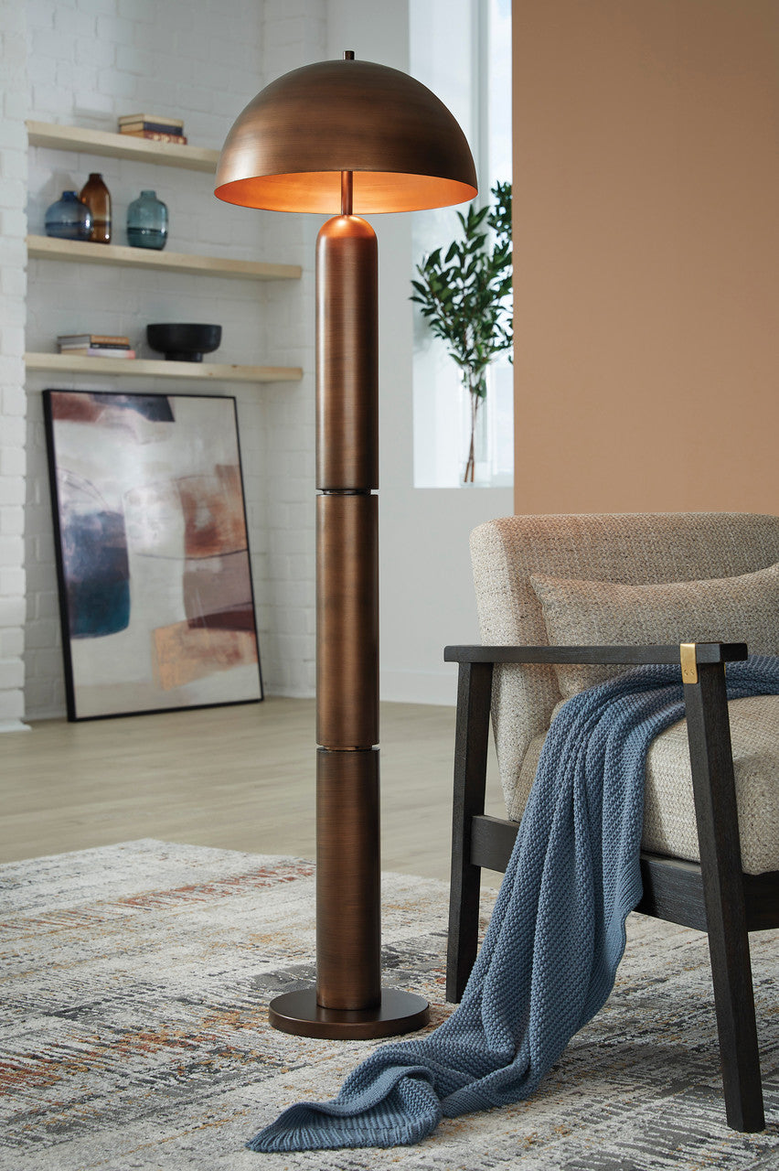 WALDORF Antique Copper 18" x 62" Height Floor Lamp