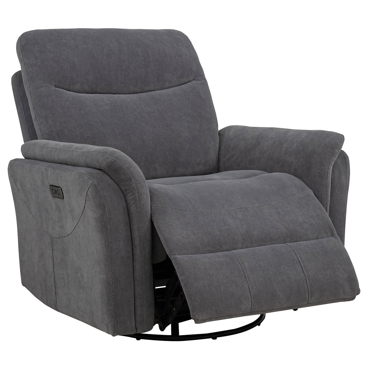WARSAW Gray 37" Wide x 40" Swivel Power Recliner