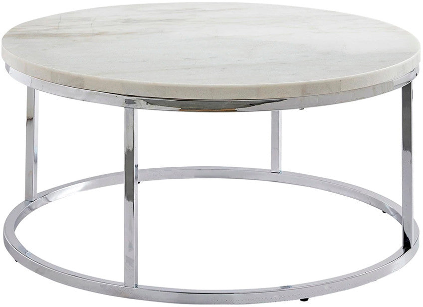 WESTFORK White Marble 3 Piece Table Set