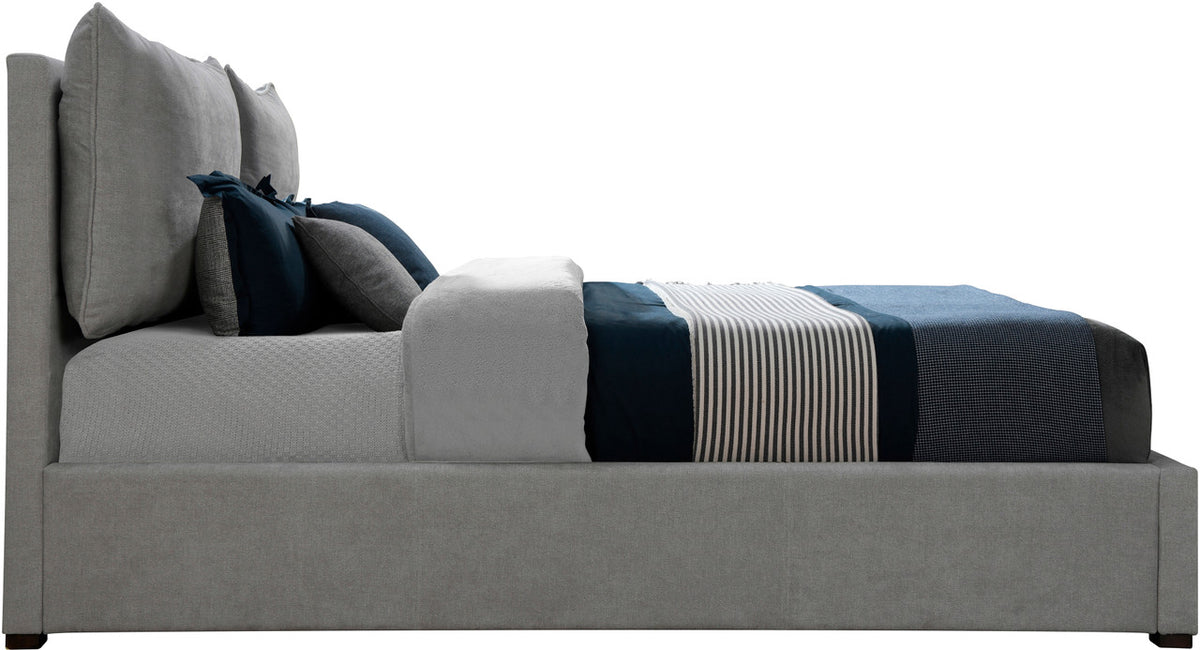 SISTINE Gray Plush Pillow Back Bed
