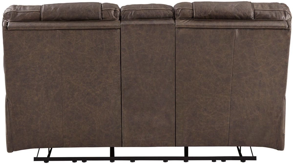 Wesley Top Grain Leather Reclining Loveseat with Adjustable Lumbar and Headrests