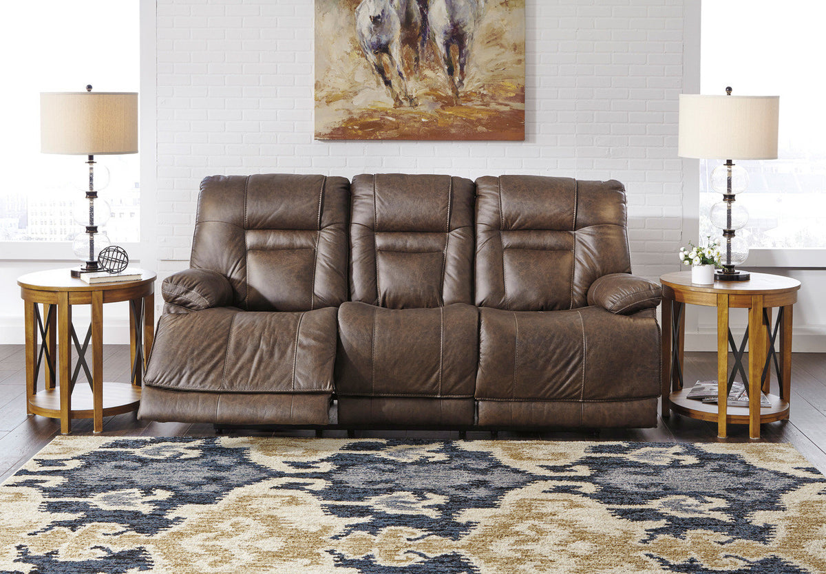 WESLEY Top Grain Leather Reclining Sofa with Adjustable Lumbar and Headrests