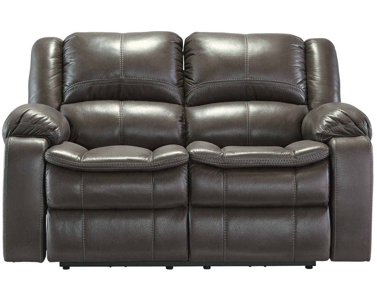Wexford Grey Leather Reclining Loveseat
