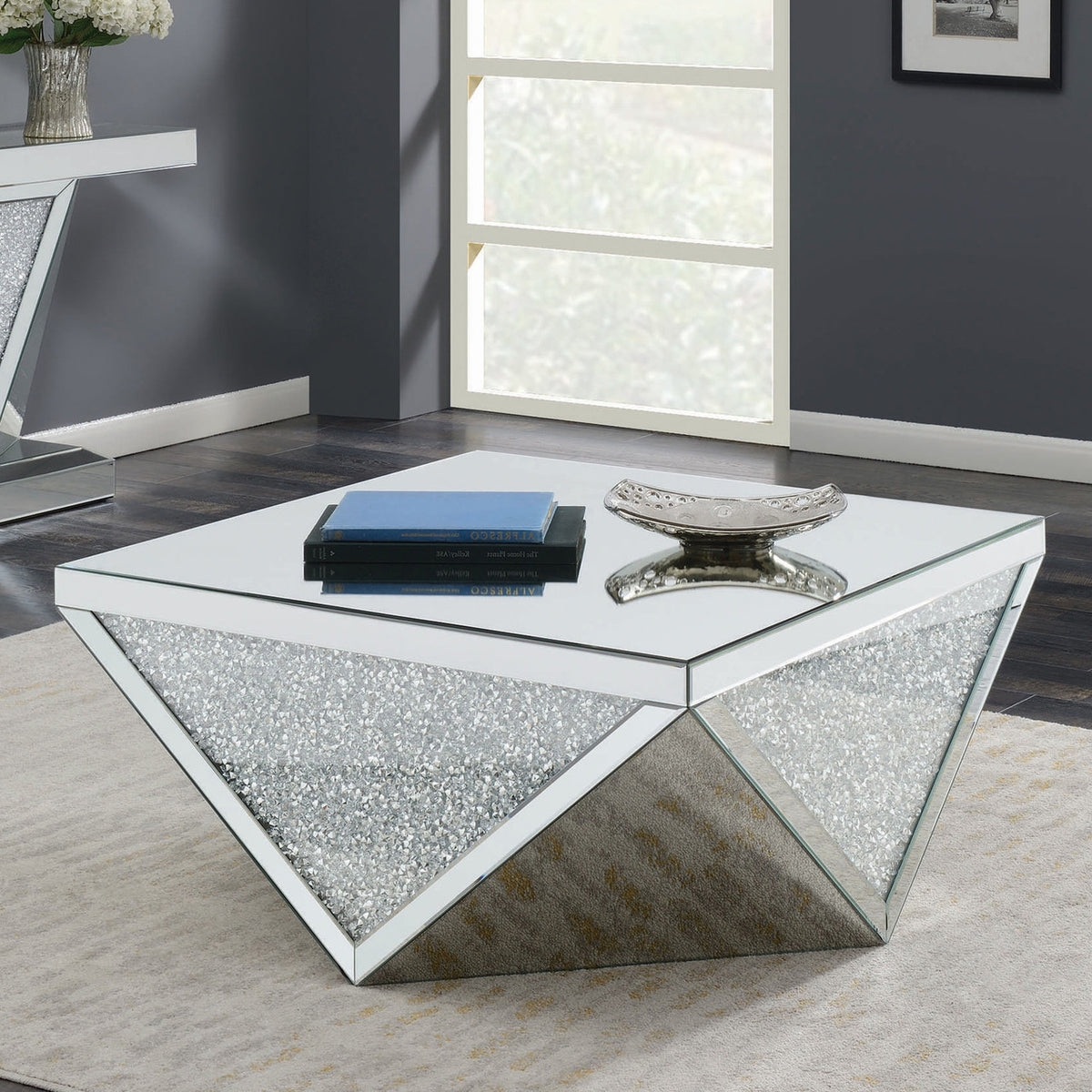 YEZENIA Mirrored 3 Piece Table Set