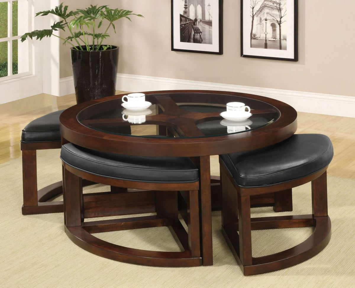 Yanichel Coffee Table with Ottomans
