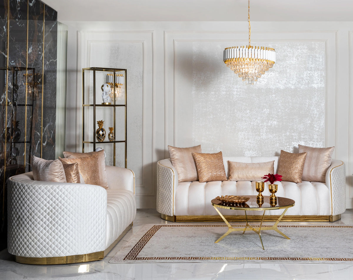 ZAYRA Cream Luxury Sofa & Loveseat
