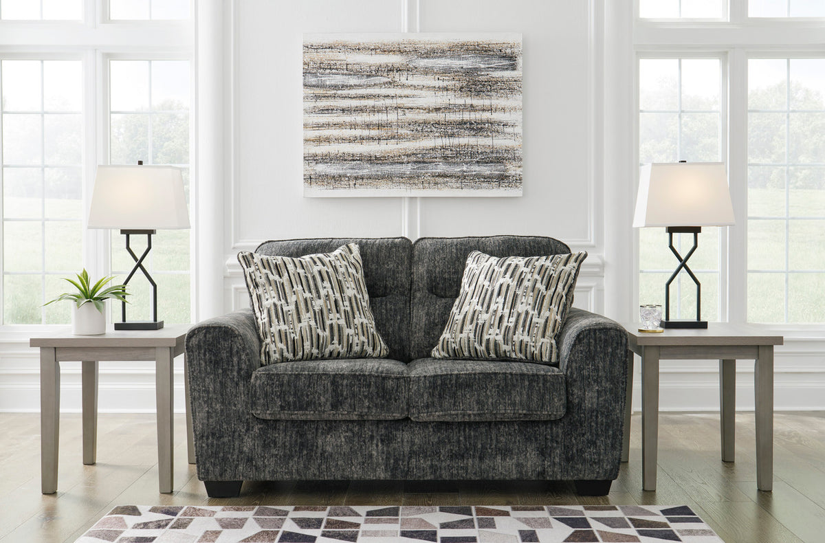 ZEKKI Gray Velvety 72" Wide Loveseat