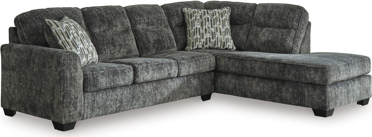 ZEKKI Gray Velvety 119" Wide Sectional