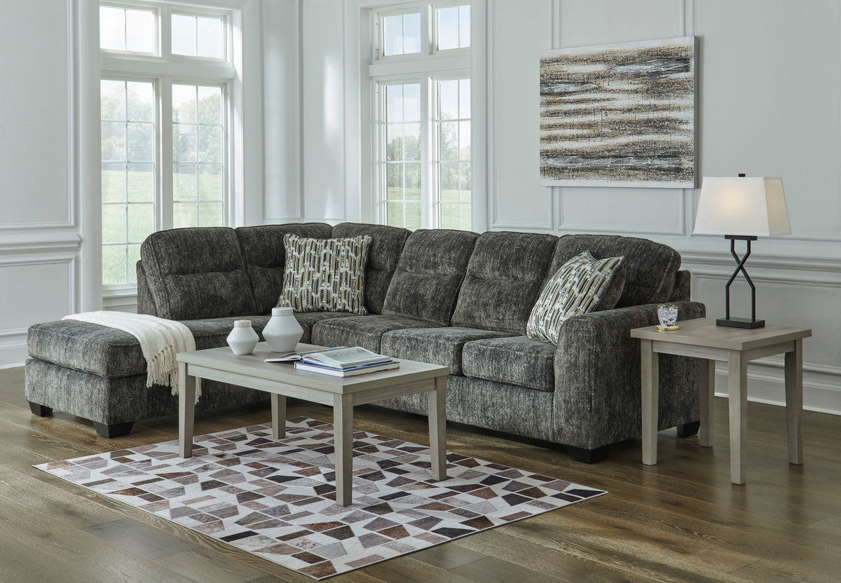ZEKKI Gray Velvety 119" Wide Sectional