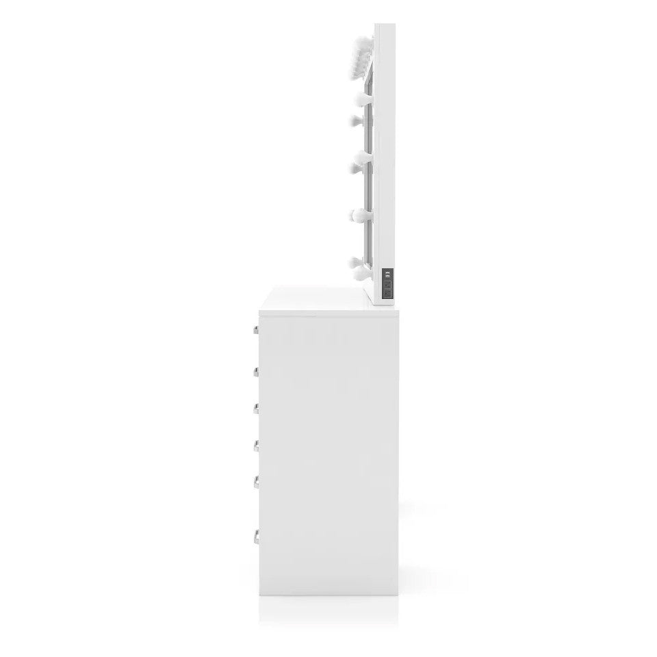 ZILKER White 64" Wide Counter Height Vanity Set