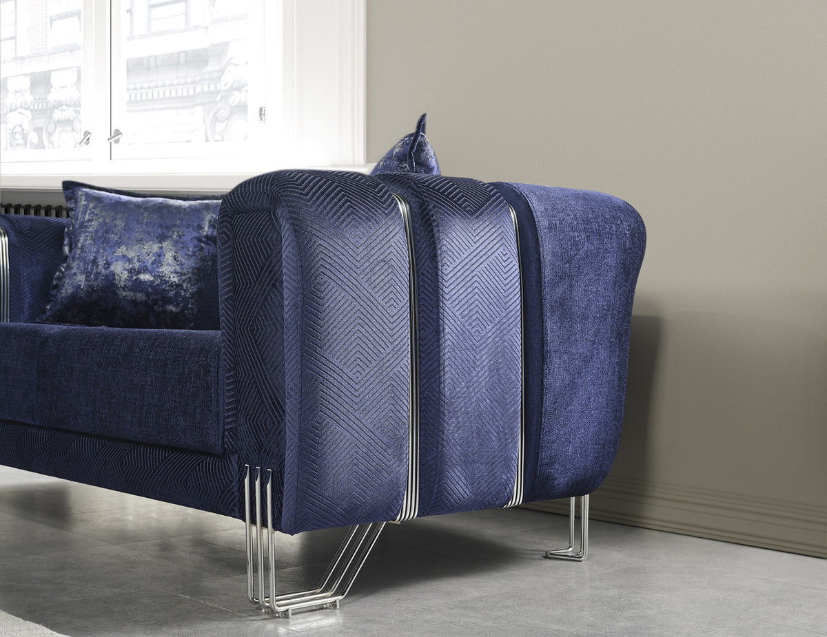 ZURICH Navy Luxury Sofa & Loveseat