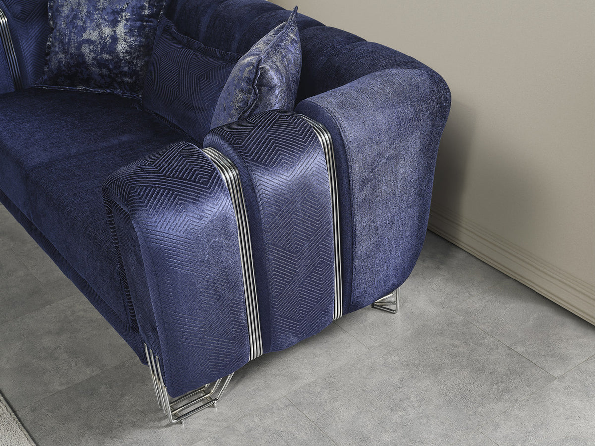 ZURICH Navy Luxury Sofa & Loveseat