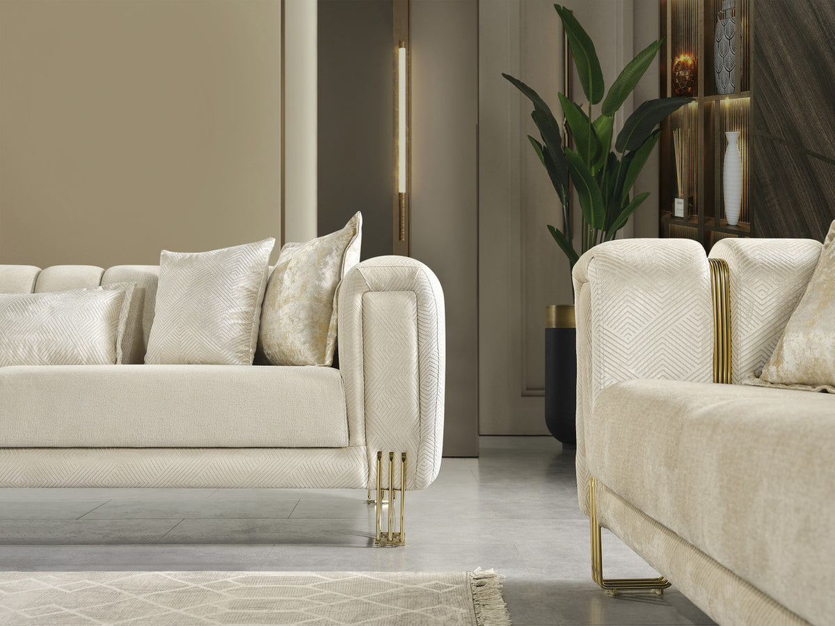 ZURICH Ivory Luxury Sofa & Loveseat