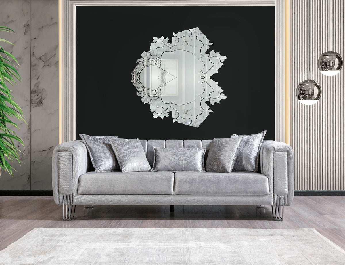 ZURICH Silver Luxury Sofa & Loveseat