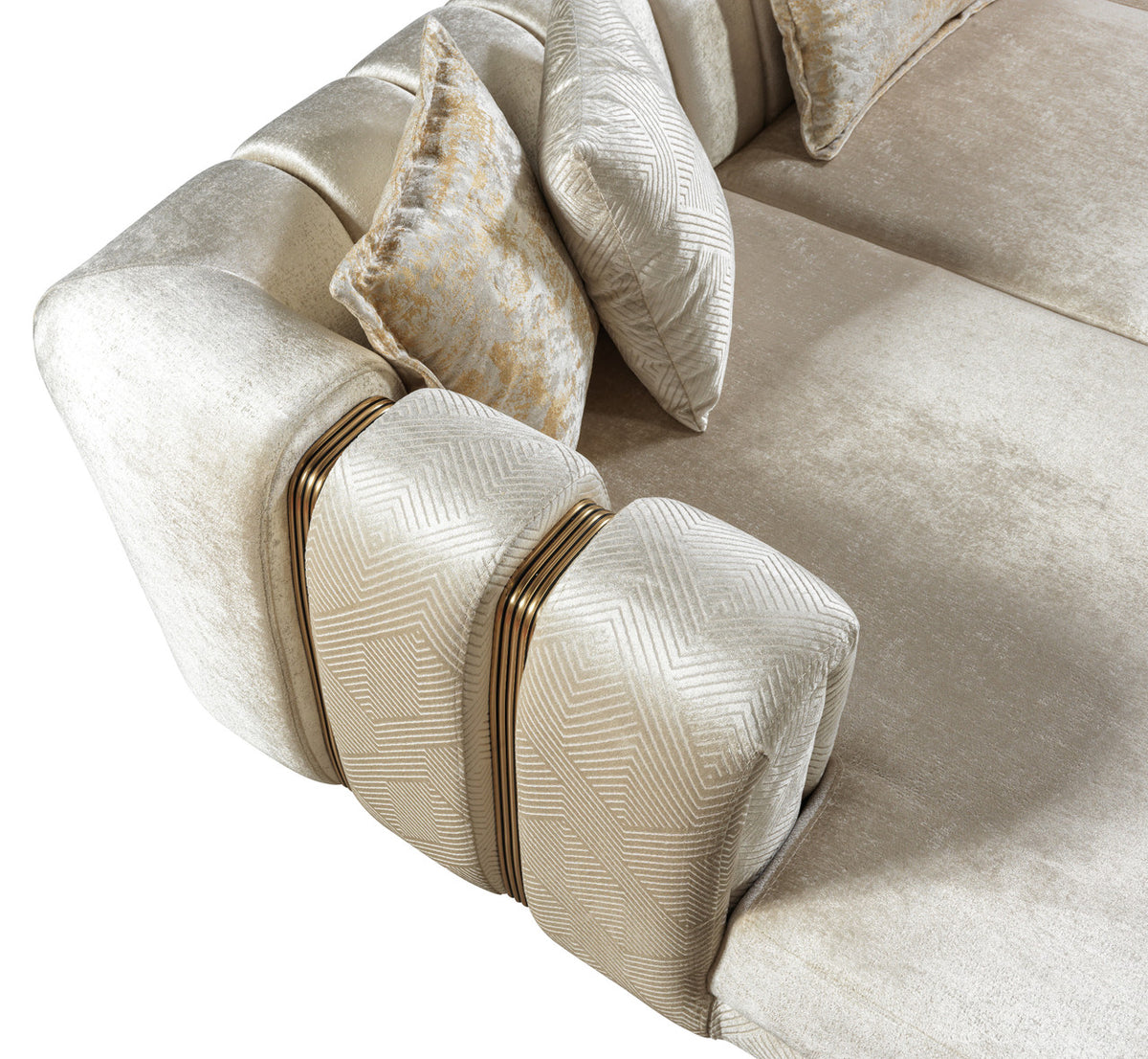 ZURICH Ivory 138" Wide Luxury Sectional