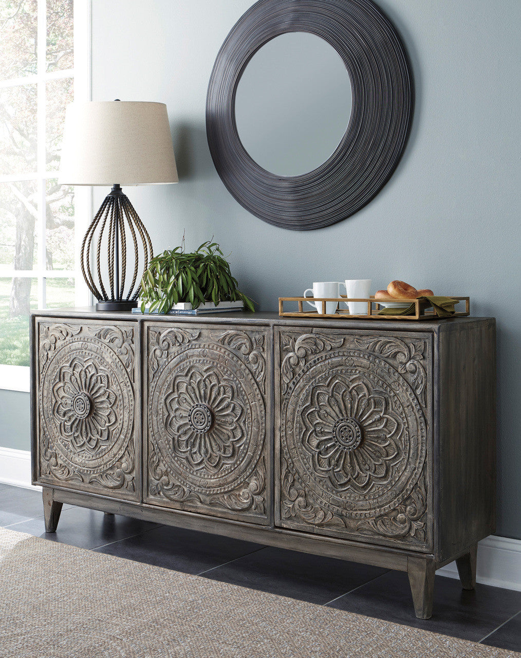 Zinnia Gray Brown Cabinet