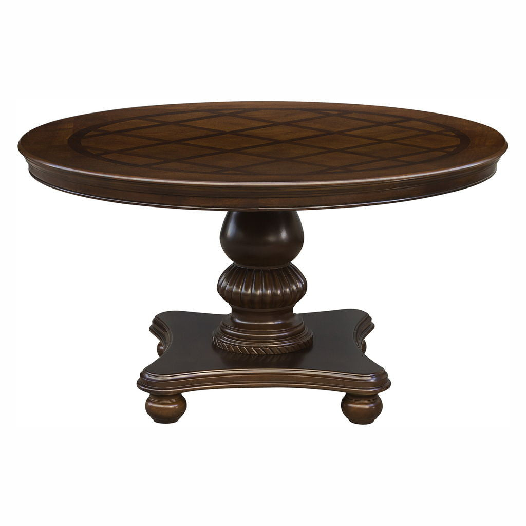 Lordsburg - 5 Piece Set (Round Table & 4 Side Chairs) - Brown