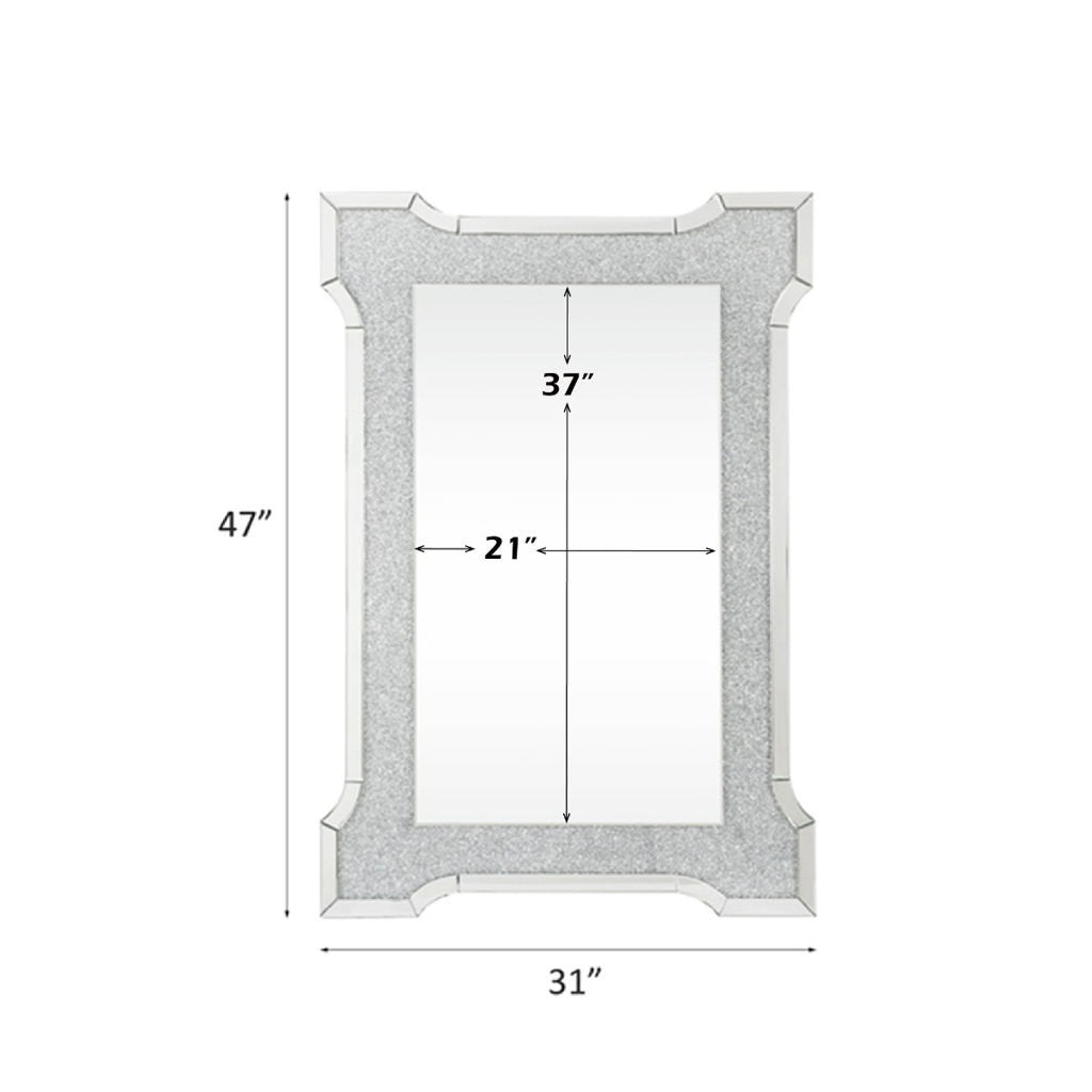 Noralie - 47" X 31" Accent Mirror With Faux Diamonds - Mirrored