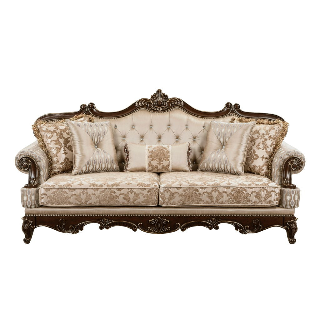 Balthasar - Sofa & Loveseat - Cherry / Beige