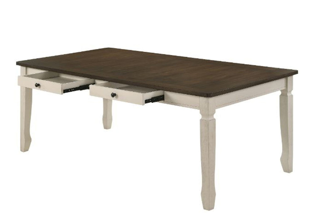 Fedele - Dining Table - Weathered Oak & Cream