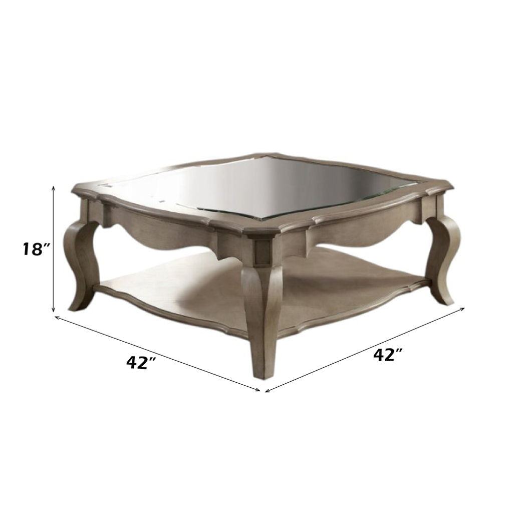 Chelmsford - Coffee Table - Clear Glass & Antique Taupe