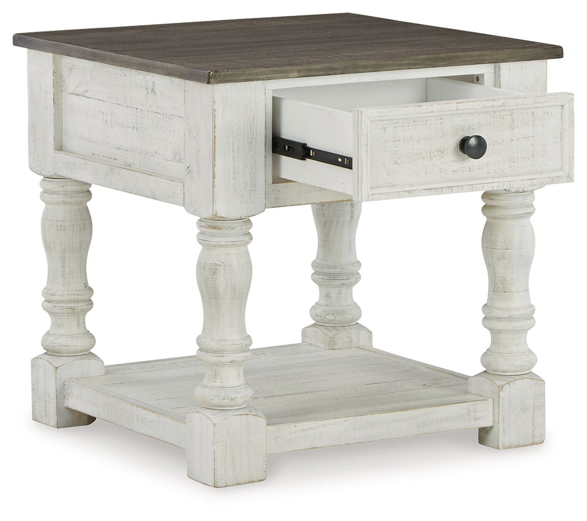 Havalance - Square End Table - White / Gray